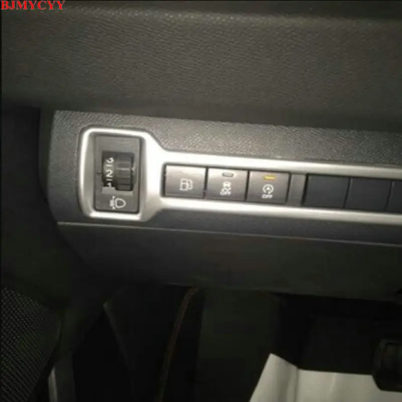 BJMYCYY для peugeot 308, автомобильные аксессуары для фар, крышка регулятора лампы, наклейка для автомобиля из нержавеющей стали
