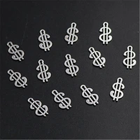 20pcs silver color dollar symbol pendants retro bracelet earrings metal accessories diy charms for jewelry crafts making a1304