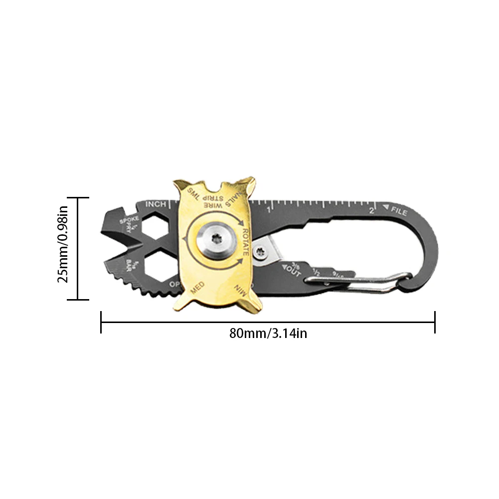 Мульти-функциональный keychainwrench отвертка Портативный инновационные 20-в-1 гаечный ключ из нержавеющей стали отвертка инструментов для использования на открытом воздухе