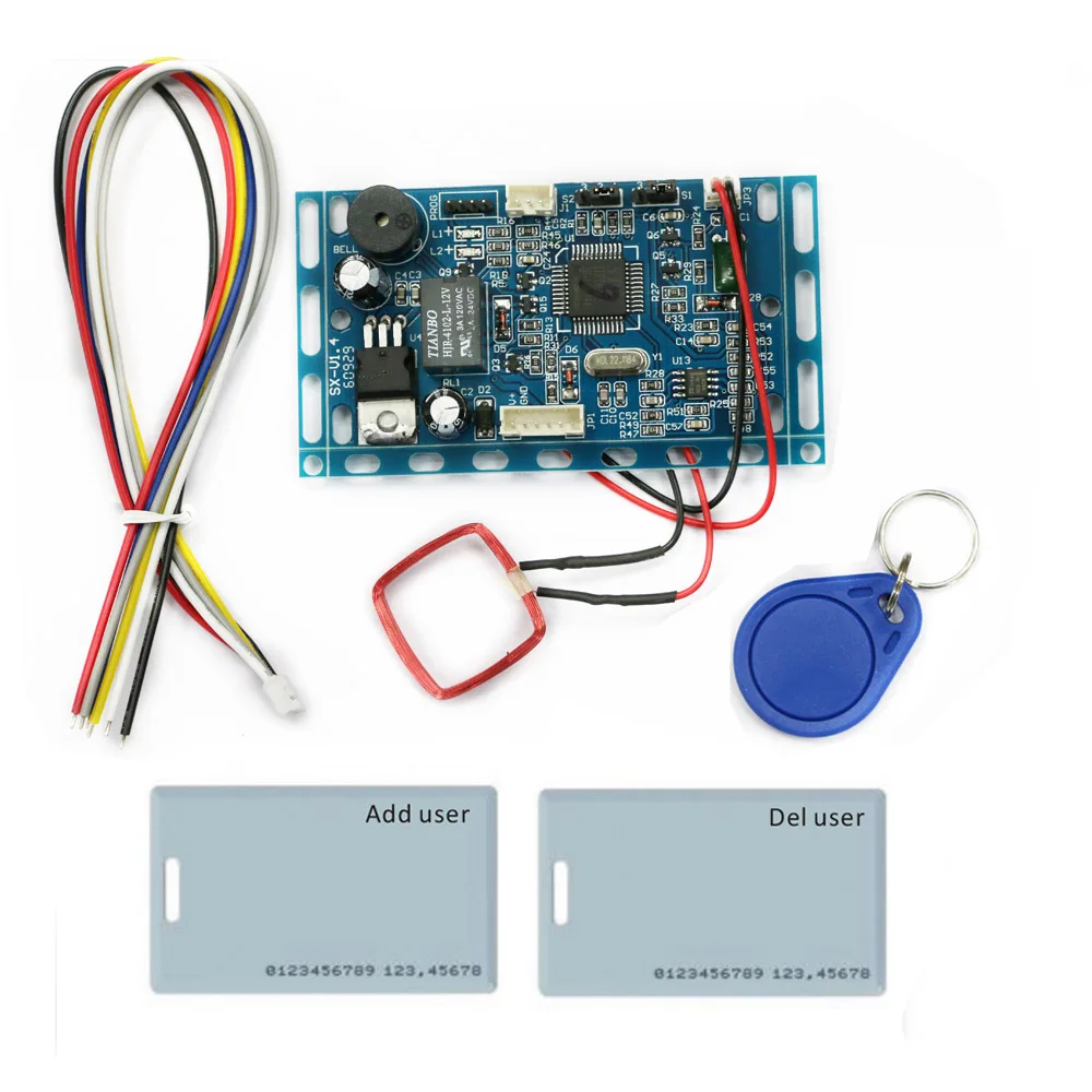 with 10blue keyfob 125 кГц RFID EM/ID встроенный дверной контроль доступа RFID Близость система контроля допуска к двери здания домофон модуль - Цвет: with 10blue keyfob
