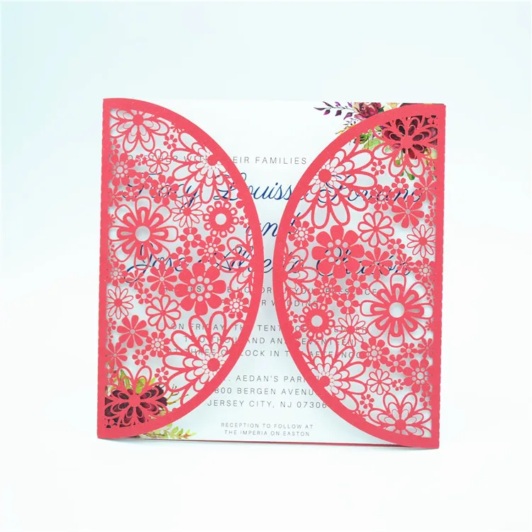 Разнообразные элегантные приглашения на свадьбу для лазерной резки с цветочным