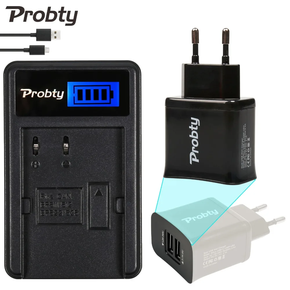 PROBTY Новый BP 511 BP511 ЖК дисплей Камера Зарядное устройство + 2 Порты и разъёмы USB