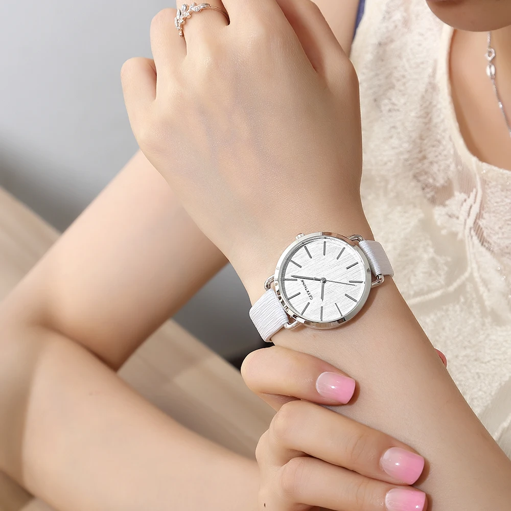 Женские кварцевые часы Geekthink модные из искусственной кожи в современном стиле с