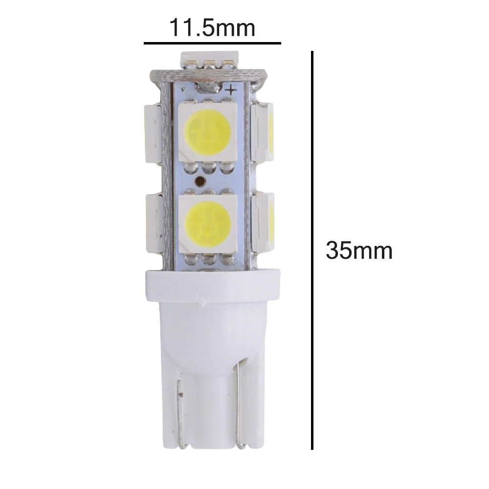 10 шт. T10 194 168 168NA 175 2825 W5W 5050 9 SMD внутренний Автомобильный светодиодный номерной знак