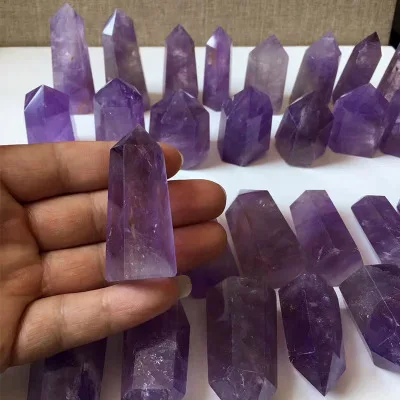 100% натуральный аметист кристалл красивый цвет кварц палочка точка 1000 г | Дом и сад