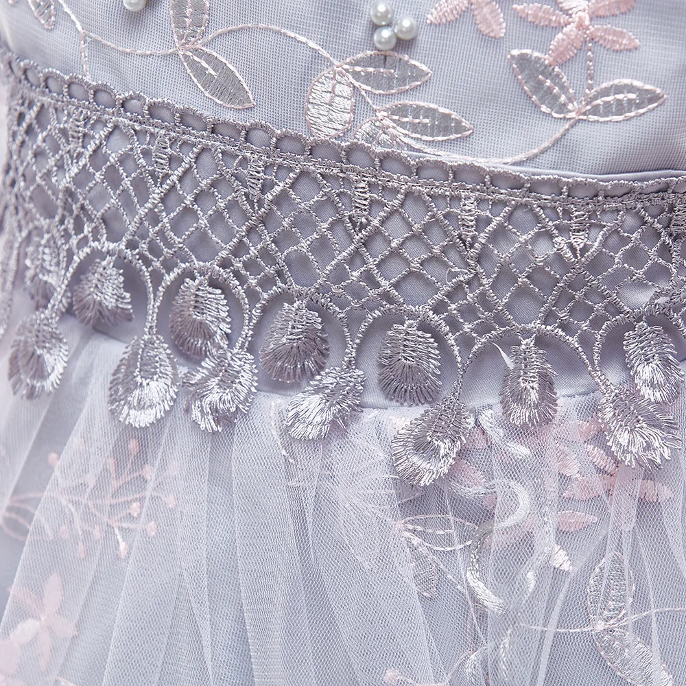 Новинка платье для девочек с рукавом-колоколом и принтом в виде листиков