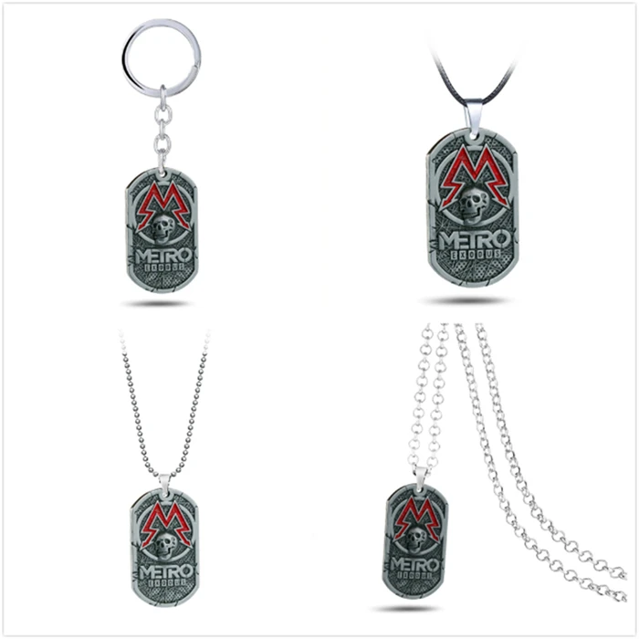 

Game Metro Exodus 2033 Necklace Keychain Keyring Pendants Metal Souvenir Tag Fashion Games Men Gift Jewelry Link Chain