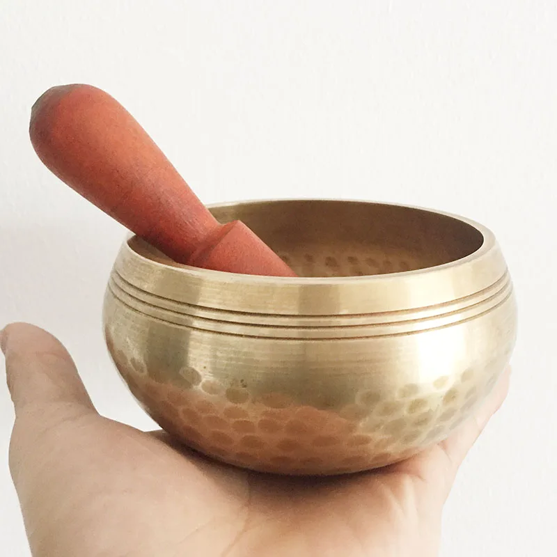 10cm Гималайский ручной гонг, чакры, медитация чаша декоративная-настенная-посуда Йога тибетский буддийский латунная Поющая чаша - Цвет: 10cm