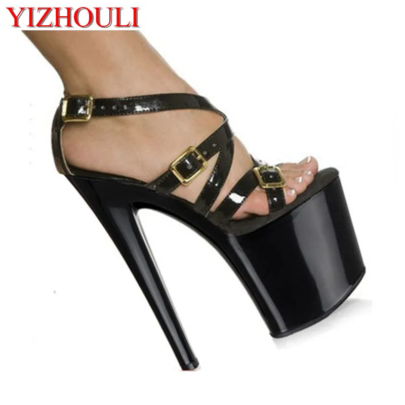 pole dancing sexy Julie Shoes buckle strap Dance high heel shoes 20cm Platform Pointed Stiletto party Dance Shoes