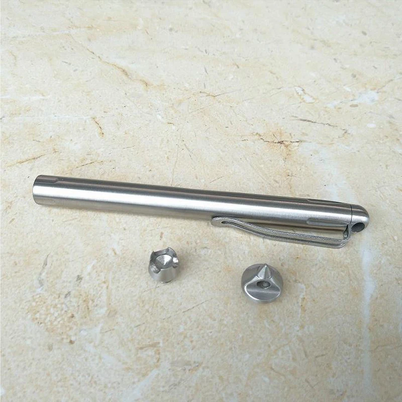 Тактическая ручка с 2 головками шариковая из нержавеющей стали для самообороны