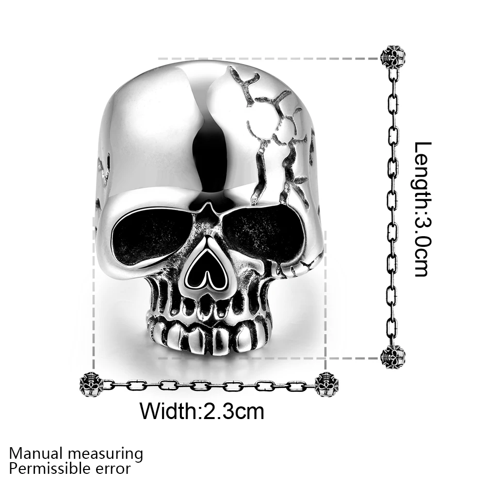 Прямая поставка большое панк байкерское кольцо с черепом для мужчин из
