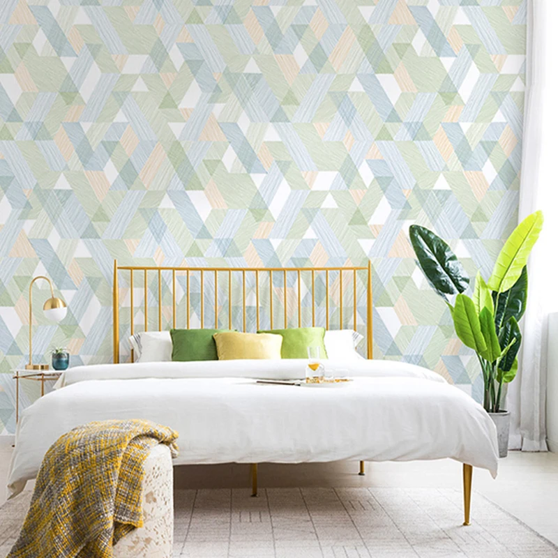 Geometric Square Lattice Waterproof Non-woven Wallpaper Roll Papel De Parede 3D Modern Living Room Bedroom TV Backdrop | Обустройство