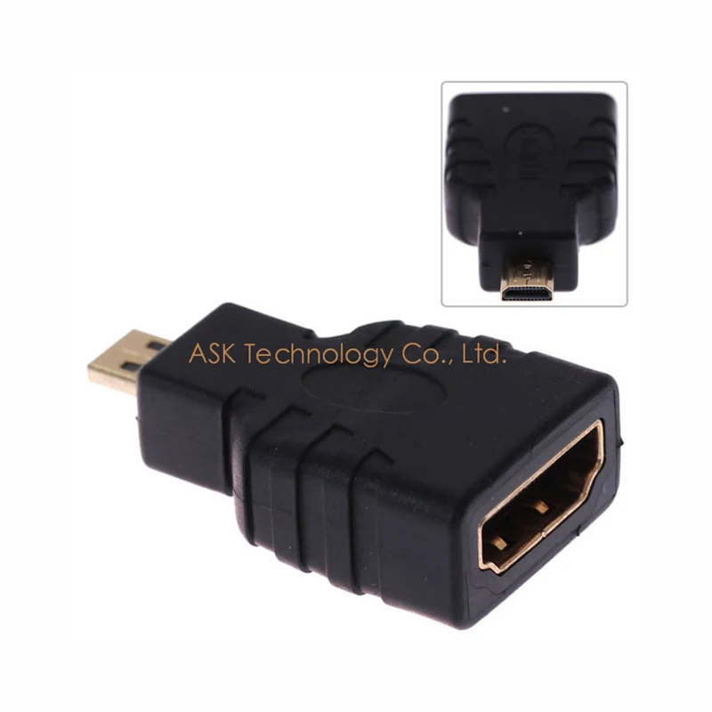 AIXXCO 5 шт. HDMI Женский к Micro HDMI к HDMI Кабельный адаптер-переходник Позолоченный разъем HD ТВ камера hdmi адаптер