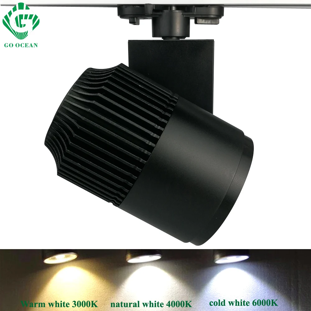 20W светодиод для трекового светильника Рельс LED лампы с регулируемой яркостью обувь Костюмы магазине 2/3/4 провода 3 фазы прожекторы системы трек светильники, с зажимным приспособлением