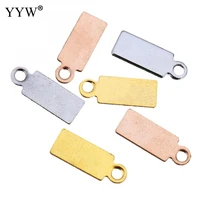200pcslot gols stainless steel pendants rose gold rectangle plated approx 1 5mm sold by lot silver