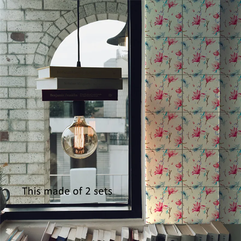 Наклейка YRHCD в скандинавском стиле розовая Магнолия водостойкие самоклеящиеся