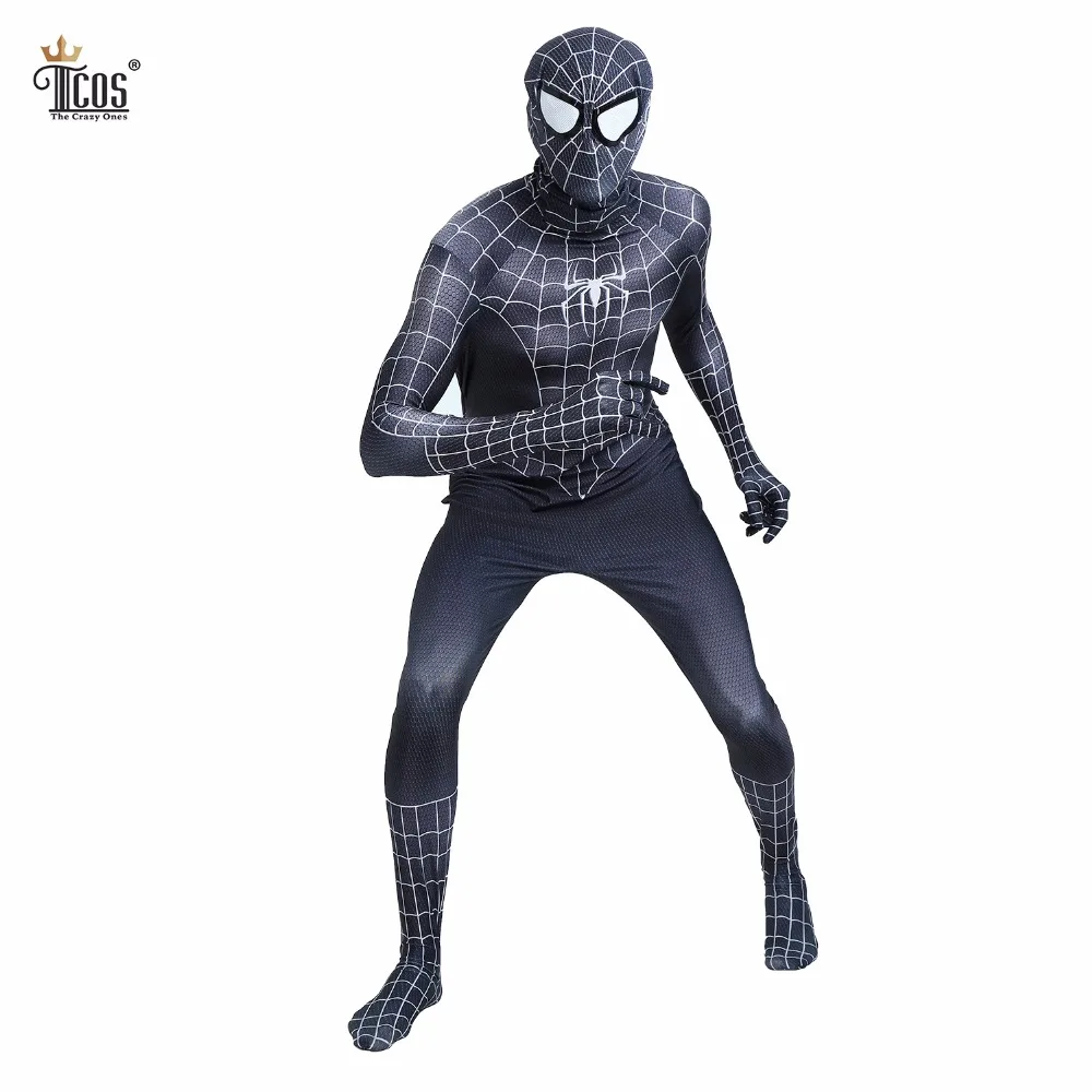 Взрослый веном черный паук косплей костюмы человек спандекс лайкра вечевечерние