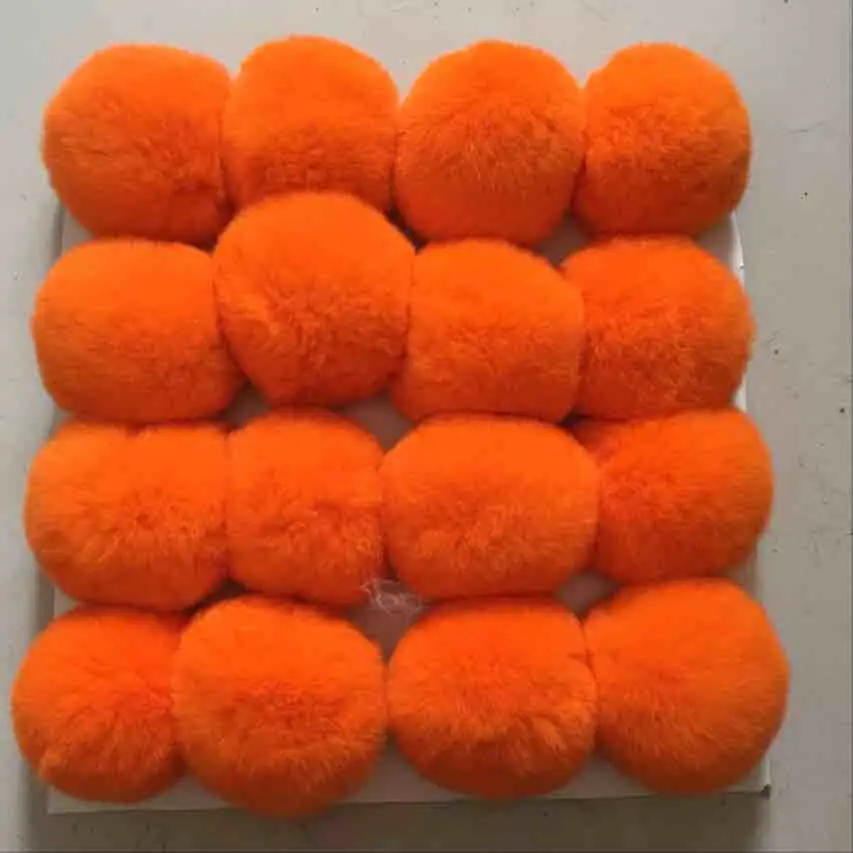 Помпоны из натурального меха 8 см помпоны кроличьего в виде лампочки для брелока