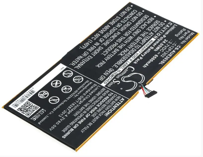 Аккумулятор Cameron Sino 6500 мАч для ASUS K00A MeMo Pad 10 ME302C MeMo Pad 10 ME302KL C12P1302