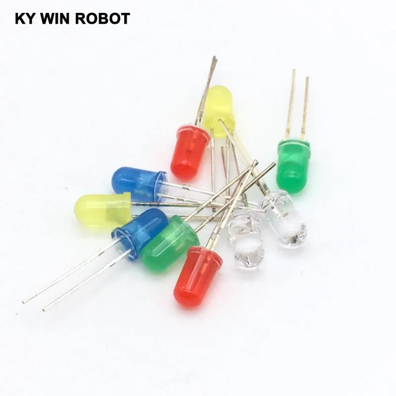 10pcs 5mm LED diode Light Assorted Kit DIY LEDs Set White Yellow Red Green Blue electronic diy kit Hot sale