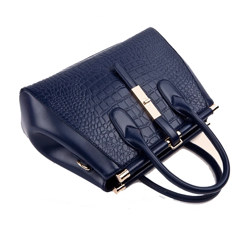 luxurious brand bag Ladies crocodile pattern split leather bags fashion women totes handbag shoulder female shell | Багаж и сумки