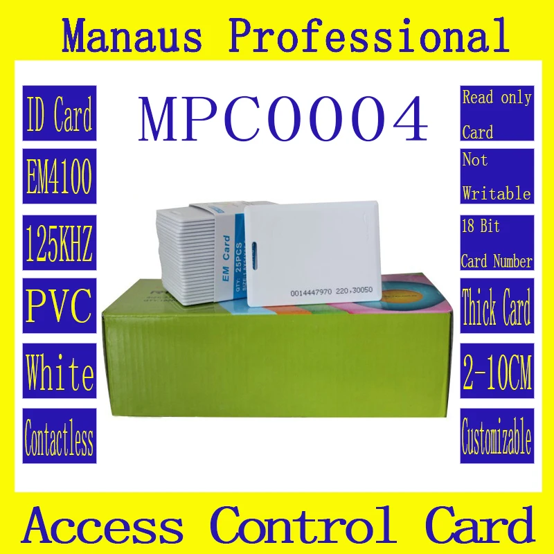 

100Pcs White RFID 125khz Chip Wholesale Timecard Tag Proximity Access Control Card Smart ID Token High Quality C4-1