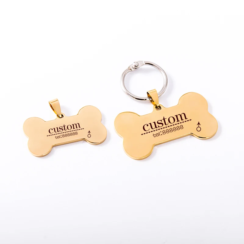 High Quality Free Engraving Personalized Dog ID TagCustomized Pet Tag The Name Phone Any Text For Accessories | Дом и сад