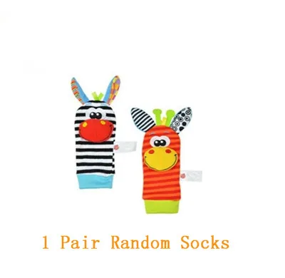 Random Socks Новые детские погремушки Мягкая Детская плюшевая игрушка ножные колокольчики носок с погремушкой на запястье колокольчики для Newbron подарок Пасхальная игрушка оптом - Цвет: Random Socks