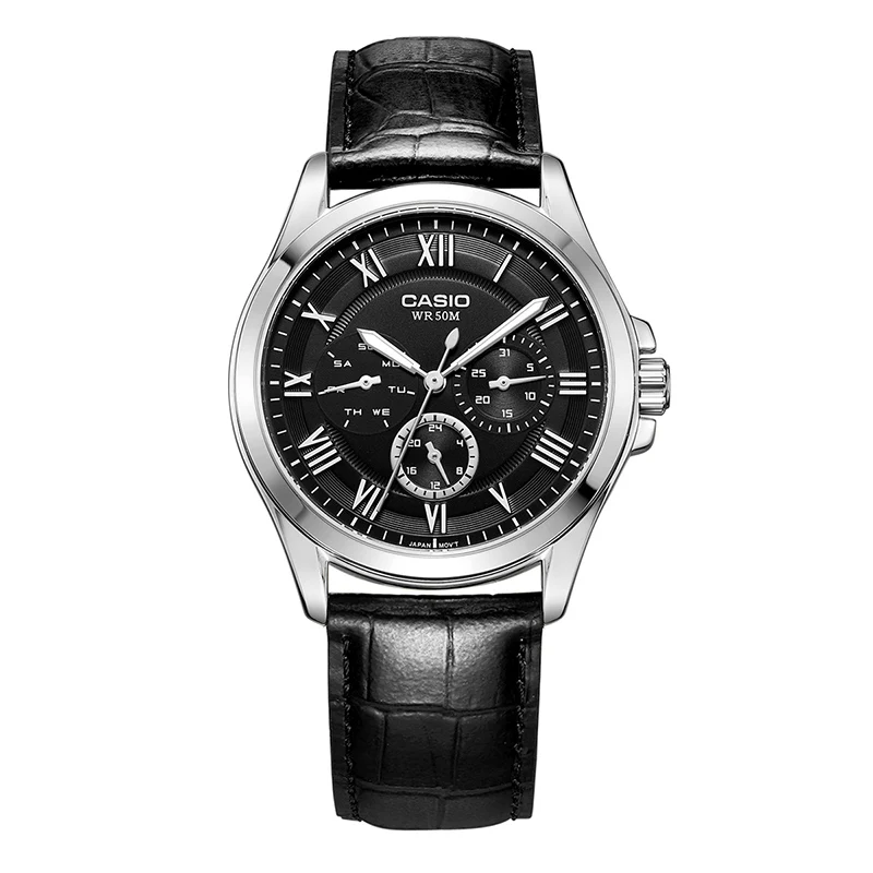 MTP-E301L-1B CASIO Часы Для мужчин S Роскошные модные Повседневное часы Для Мужчин's Повседневные часы платье Наручные часы Сталь кварц-часы Reloj MTP-E301L-1B - Цвет: MTP-E301L-1B