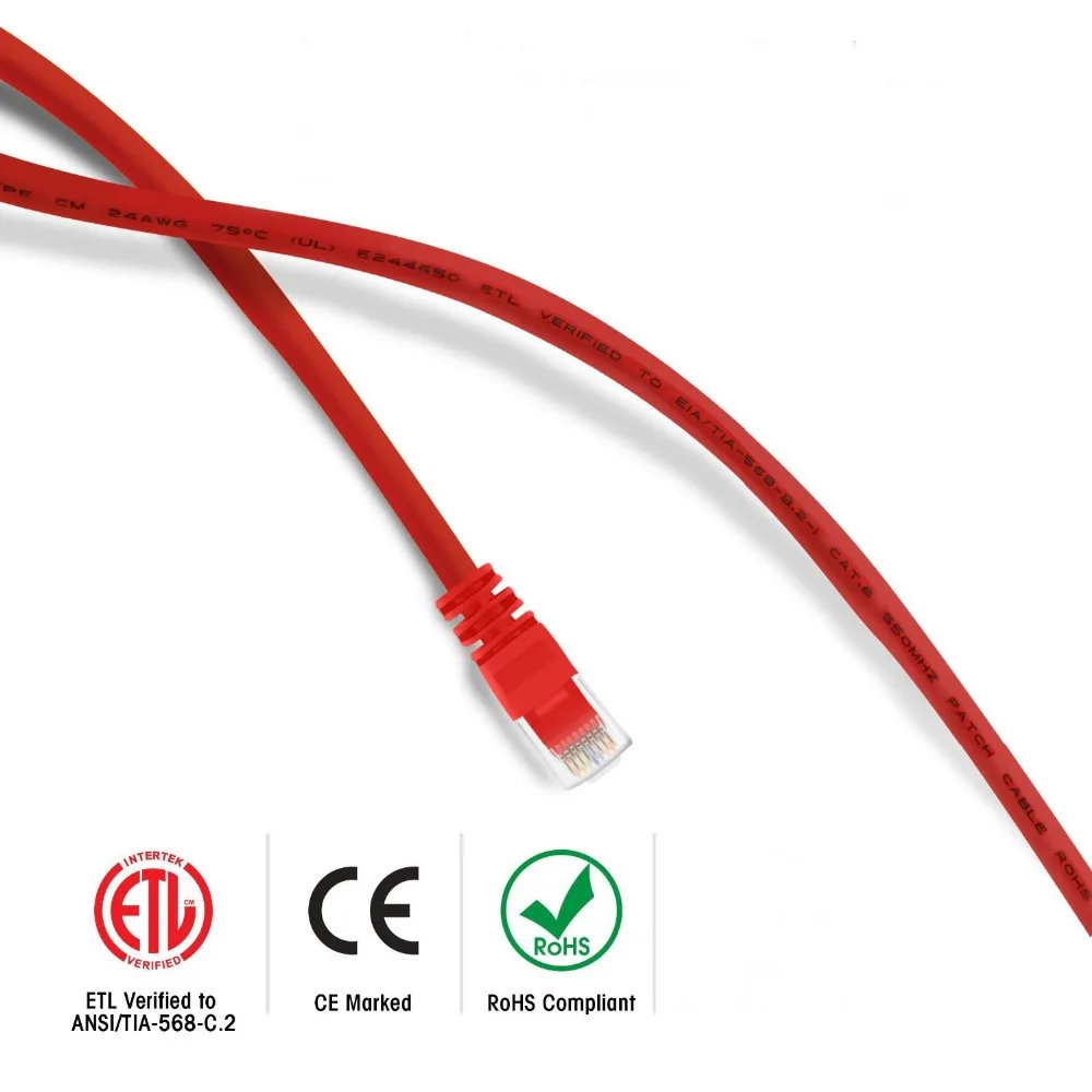 1.5FT красный RJ45 Lan высокая производительность категории 6 UTP Ethernet LAN патч-кабель CAT6