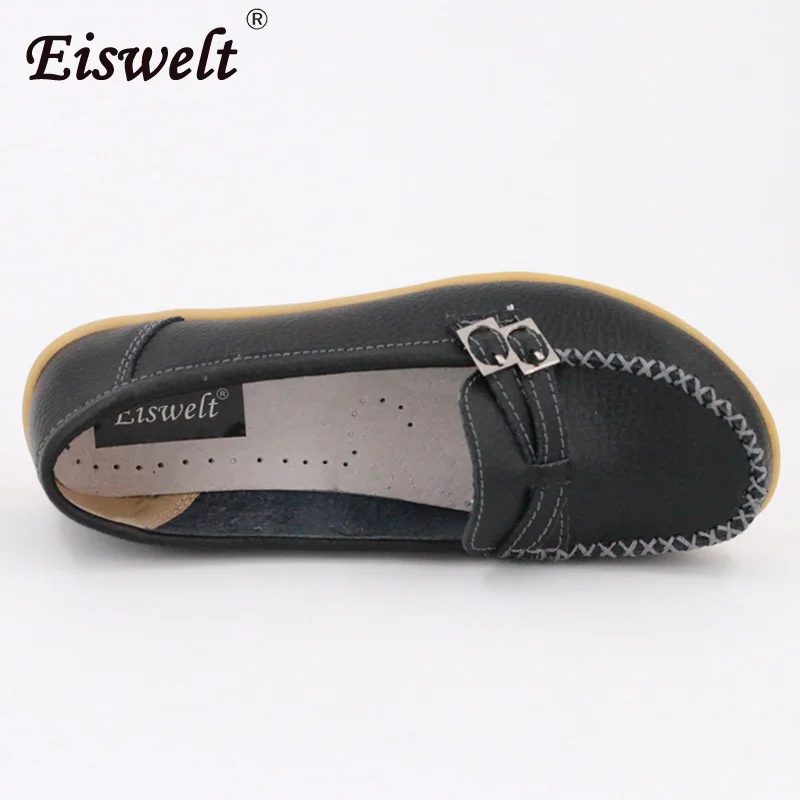 EISWELT/Лидер продаж женская обувь неглубокие мокасины ручной работы женские лоферы