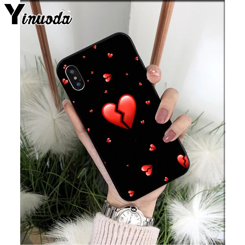 Yinuoda разбитое сердце силиконовый мягкий ТПУ чехол для телефона для iPhone 5 5Sx 6 7 7plus 8 8Plus X XS MAX XR