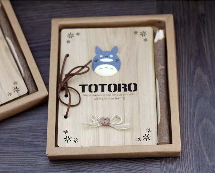 Kawaii блокнот Тоторо милый деревянный план креативные канцелярские товары винтажный корейский Дневник Блокнот Школьные принадлежности