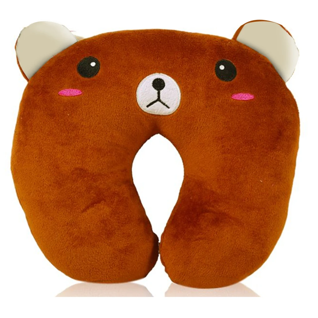 brown bear 9 Цвета мягкие U-образный Плюшевые сна подушка с защитой для шеи офисные подушки милые подушки для путешествий для детей/взрослых - Цвет: brown bear