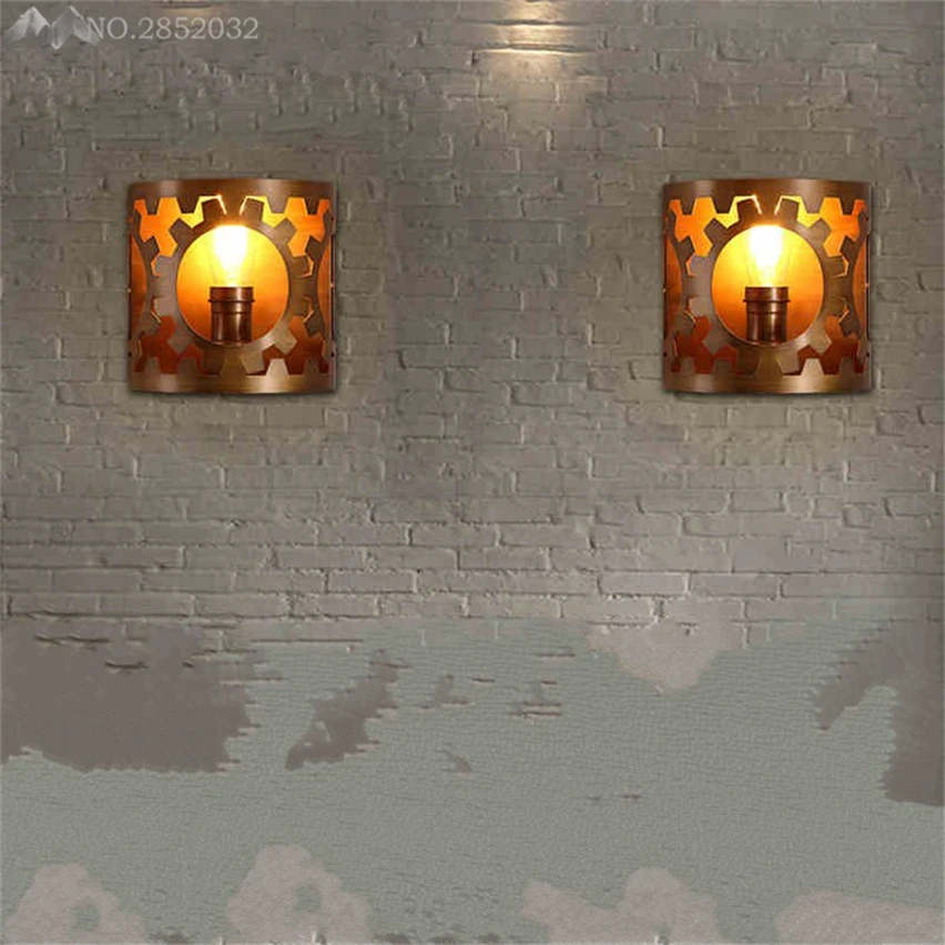 JW Американский Лофт промышленный ветер Железный Шестеренчатый настенный