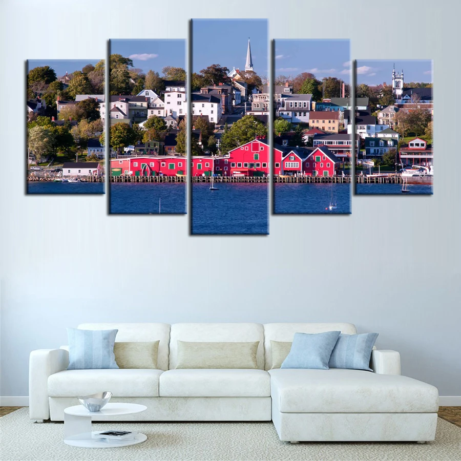 5 шт. печатных холст картины Канада Новая Шотландия туризма украшения дома печати