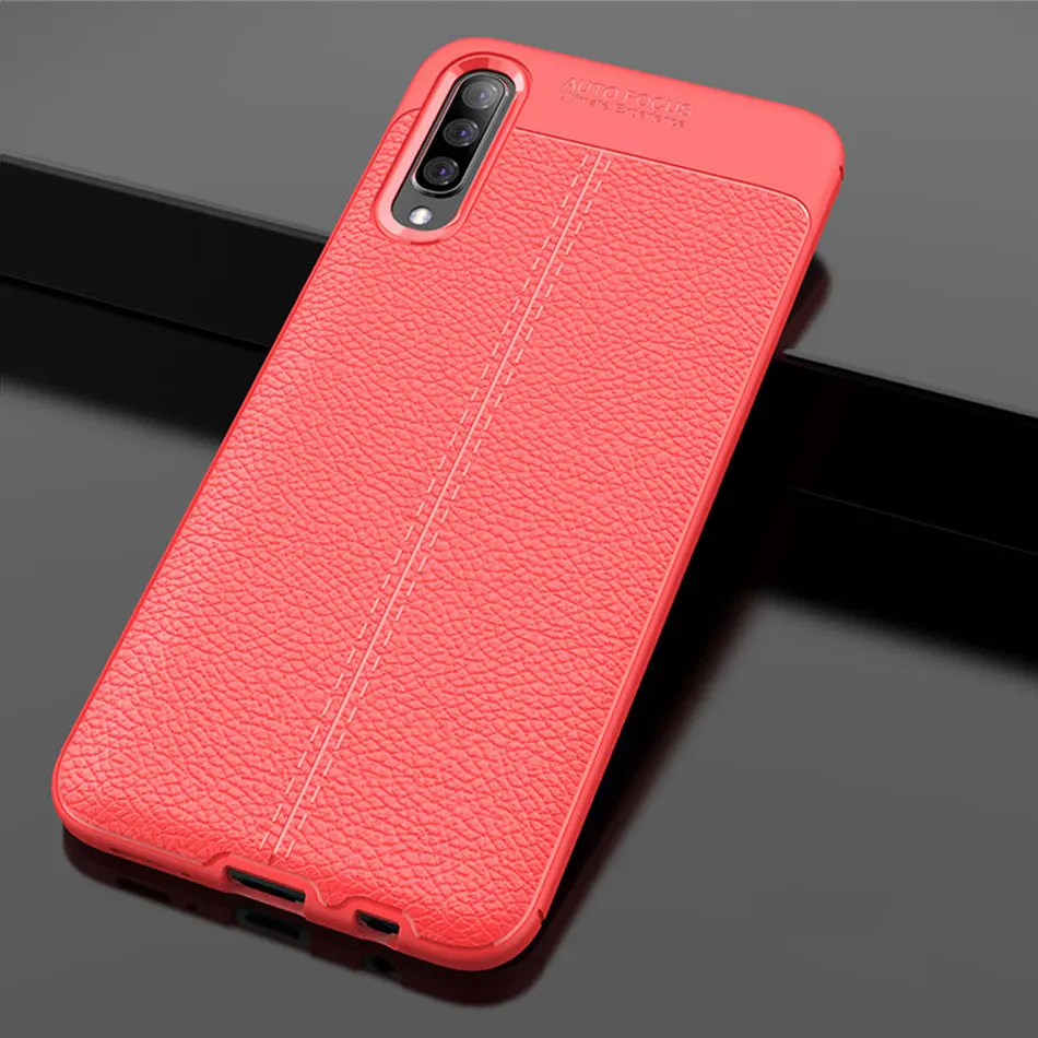 red Роскошный мягкий чехол для телефона на samsung Galaxy A20 A30 A40 A50 M10 M20 M30 A3 A7 A5 A6 Кожаный противоударный чехол Крышка - Цвет: red