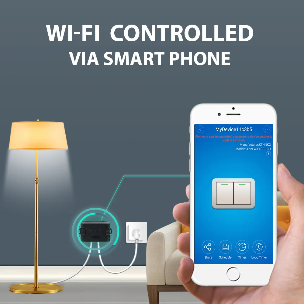 KTNNKG DC12 24V AC90 250V Wi Fi и 433 МГц 10A 2CH реле домашней автоматизации модуль беспроводной