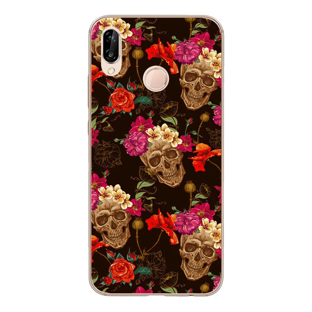 Для Huawei P20 Lite чехол 5 84 &quotМягкий ТПУ силиконовый Funda крутые очки роза череп Nova 3e Coque