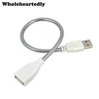 Удлинительный кабель Usb, 30 см, гибкий металлический, штекер-гнездо, кабель питания для лампы USB аксессуары для ламп
