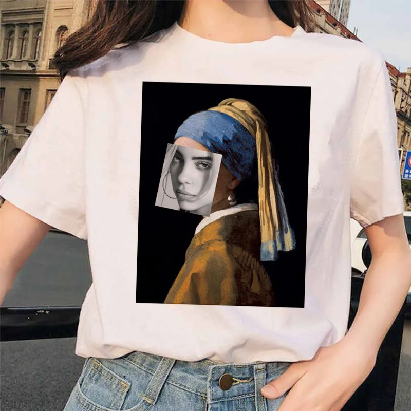 4596 Billie Eilish футболка ulzzang Женская Хип-хоп женская одежда футболка забавная harajuku Летняя Повседневная футболка ulzzang уличная одежда - Цвет: 4596