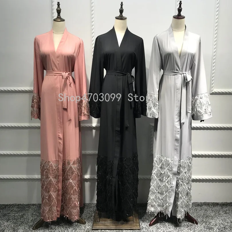 Абая для женщин 2019 кафтан абайя блесток мусульманское платье хиджаб из Дубая