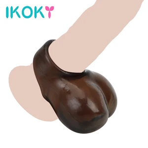 Многоразовое Силиконовое кольцо на пенис IKOKY, кольцо на пенис для задержки эякуляции, секс-игрушки для мужчин, замок верности, клетка, кольцо для мошонки, бондаж