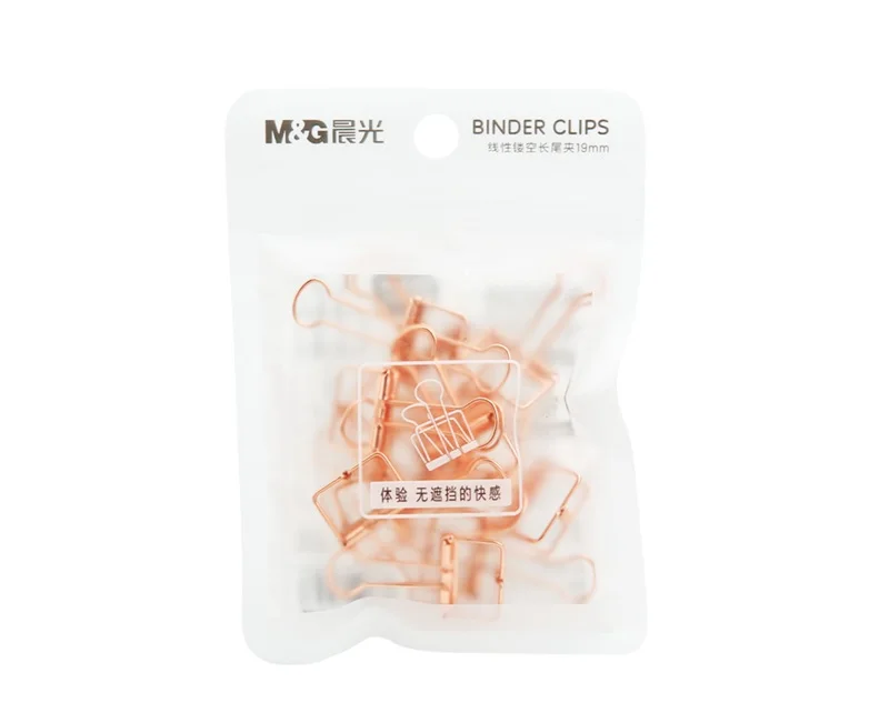 19mm Golden M& G 10 шт. креативные металлические зажимы цвета розового золота, милые зажимы для переплета Kawaii, для офиса, школьные принадлежности, скрепки, канцелярские принадлежности - Цвет: 19mm Golden