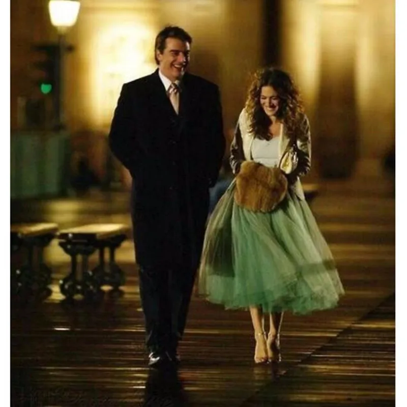 Супер пышная плотная фатиновая юбка длина миди для секса и города мятно зеленая