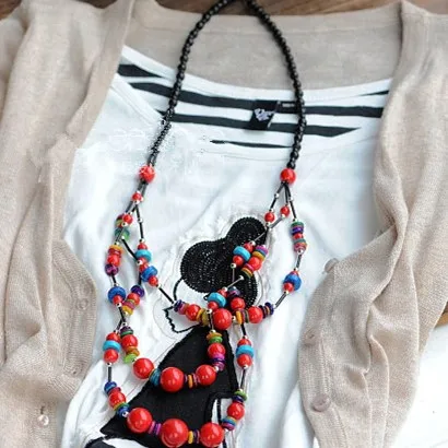 Бесплатная доставка великолепное трехрядное ожерелье из синего камня/красного