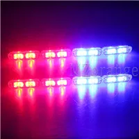 8x2 16LED беспроводной пульт дистанционного управления полицейский-светильник FlasEmergency стробоскоп гриль светильник ультра яркий стробоскоПредупреждение внешний светильник - Испускаемый цвет: Red and Blue