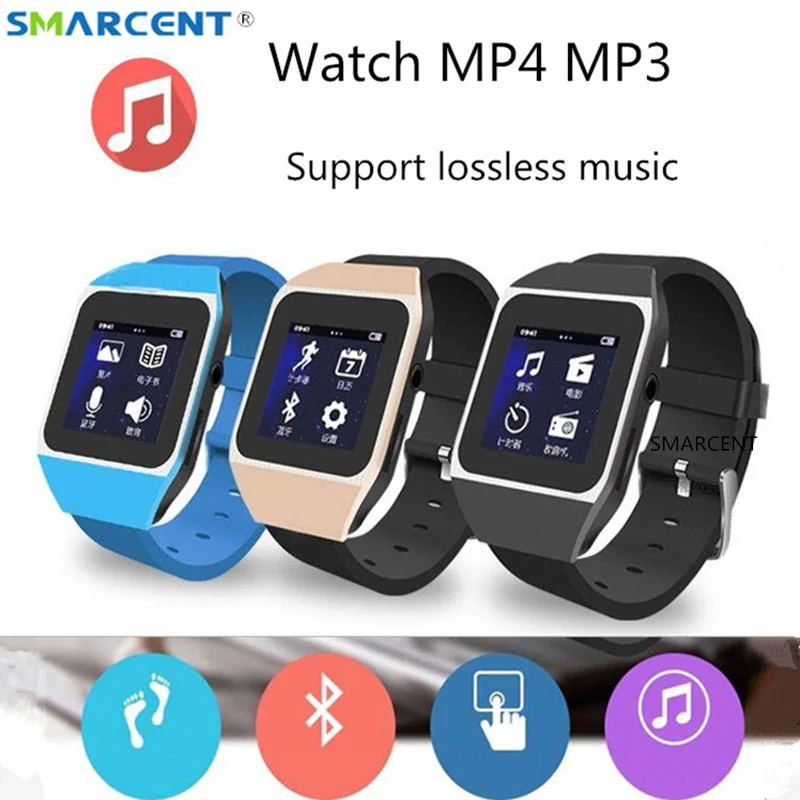 Смарт часы 4/8 ГБ MP3 плеер Bluetooth сенсорный экран без потери качества звука с
