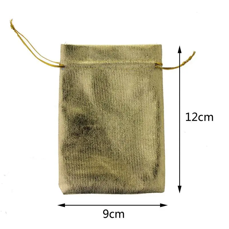 100 шт серебряные и золотые сумки из органзы с кулиской для вечеринки свадьбы