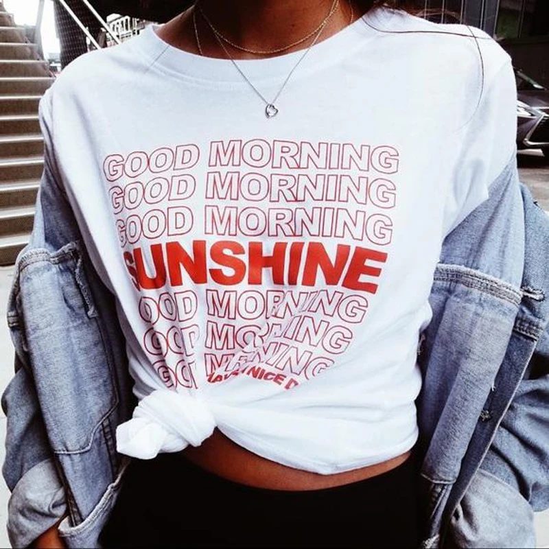 Женская футболка с рисунком Good Morning Sunshine новая летняя из мультфильма холодное
